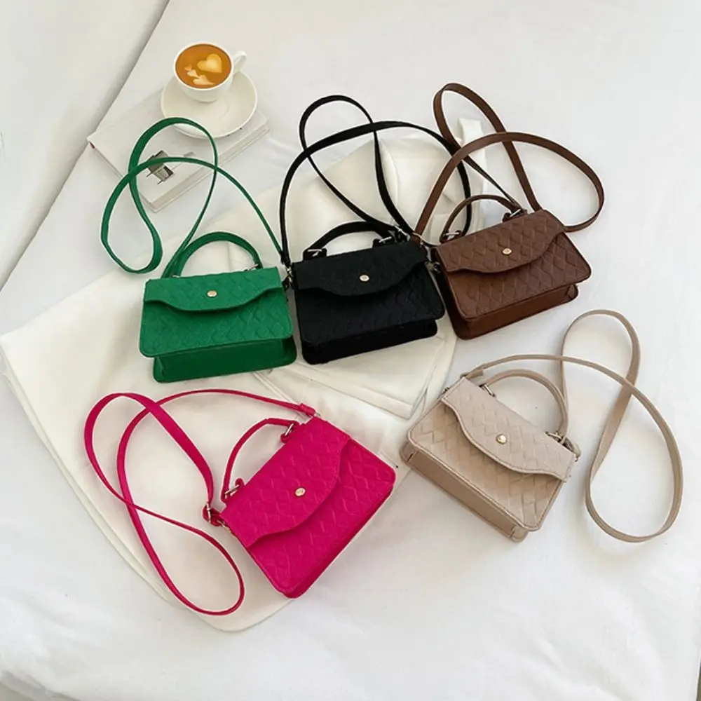 Pu Leather Retro Shoulder Bag Message Bag Korean Style Luxury Crossbody Bag Handbag Lipstick Bag Small Square Tote Bag DIY