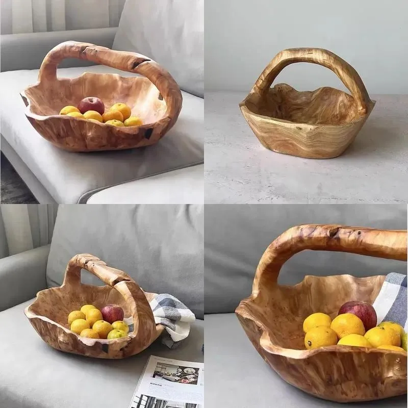 Rectangle wicker eco-friendly and durable picnic basket, suitable for outdoor use, portable shopping fruit basket, hand-woven