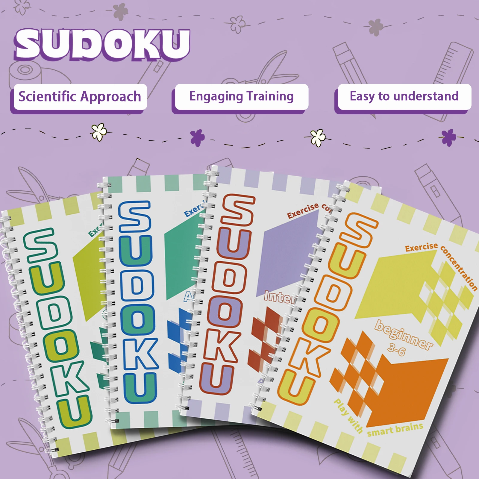 Fun Sudoku activity book, number reasoning and logic training, brain games workbook, boost focus and thinking skills