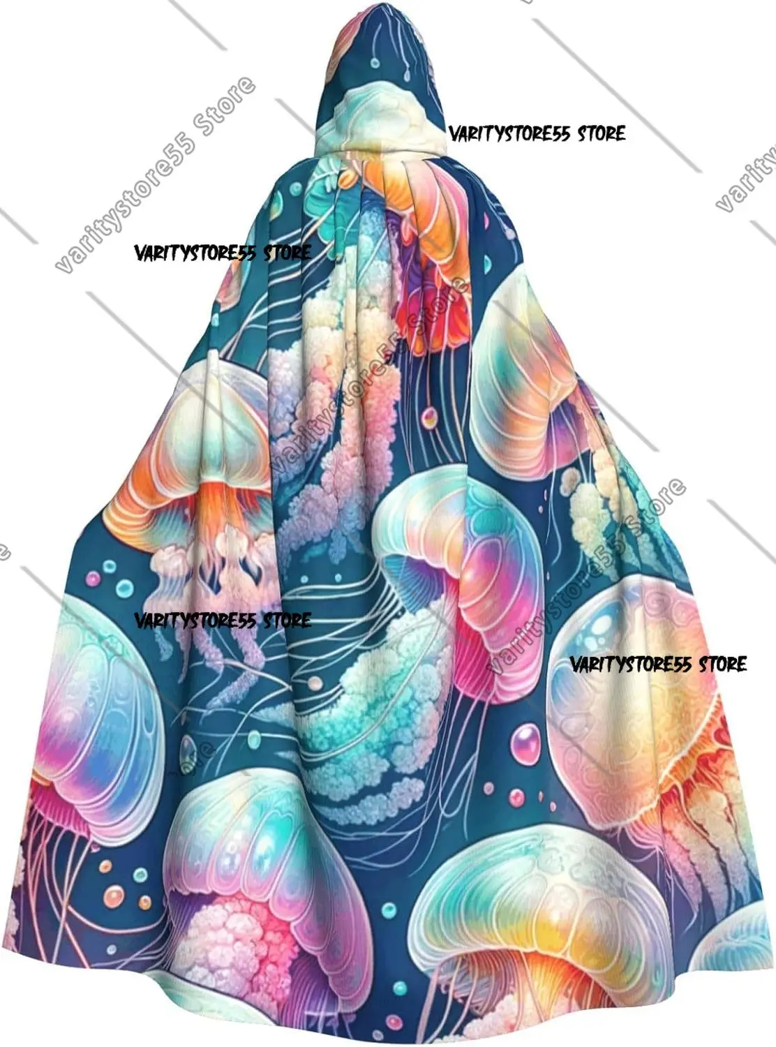 

Красочная медуза для взрослых, накидка с капюшоном, костюм на Хэллоуин, плащ с капюшоном