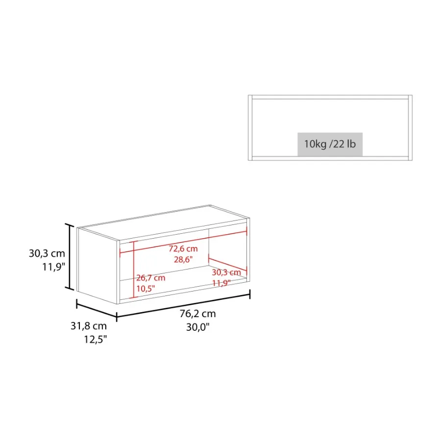 طاولة قهوة 10.6 بوصة ارتفاع 1 رف 4 أرجل أبيض