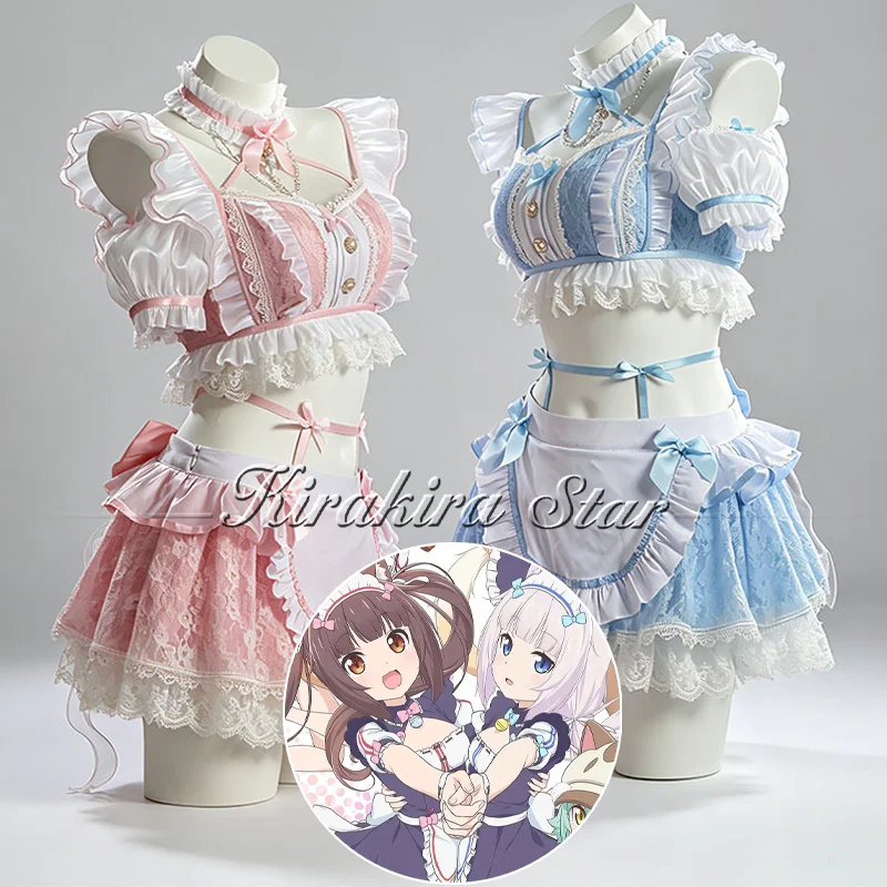 Anime NekoPara Vanilla Minaduki Cosplay-Kostüm Chocola Cosplay-Kostüm Sweet Maiden für Halloween-Party Erwachsenen-Bühnenoutfit