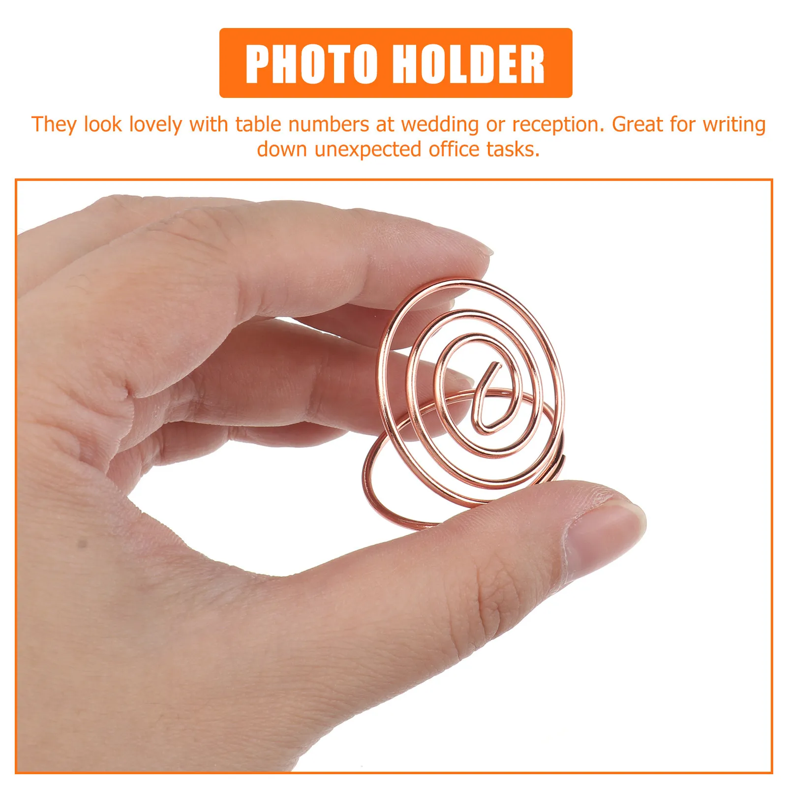 24Pcs Premium Stainless Steel Heart Shaped Tabletop Clips with Spiral Base Photo Holder Table Number Display Name Card Menu Clip