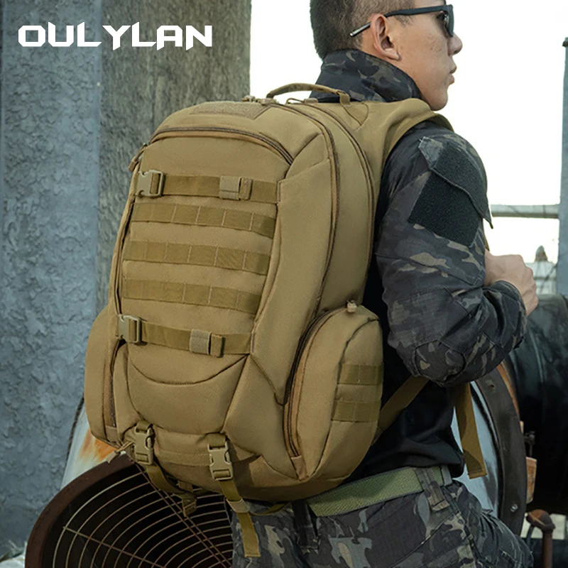 Imagem -01 - Outdoor Exército Camuflagem Bolsa de Ombro Multifuncional Mochila Tática Alta Capacidade Camping Mochilas Moda 55l outdoor exercito camuflagem bolsa de ombro multifuncional mochila tatica alta capacidade camping mochilas moda 55l 01
