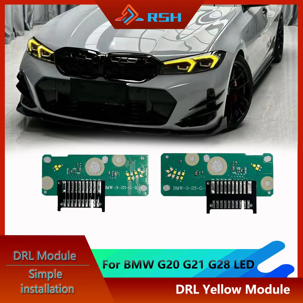 Lemon Yellow DRL Chips For BMW 3 Series G20 G21 G28 2023+ LCI LED Headlight Superbright Daylight Light Source Boards