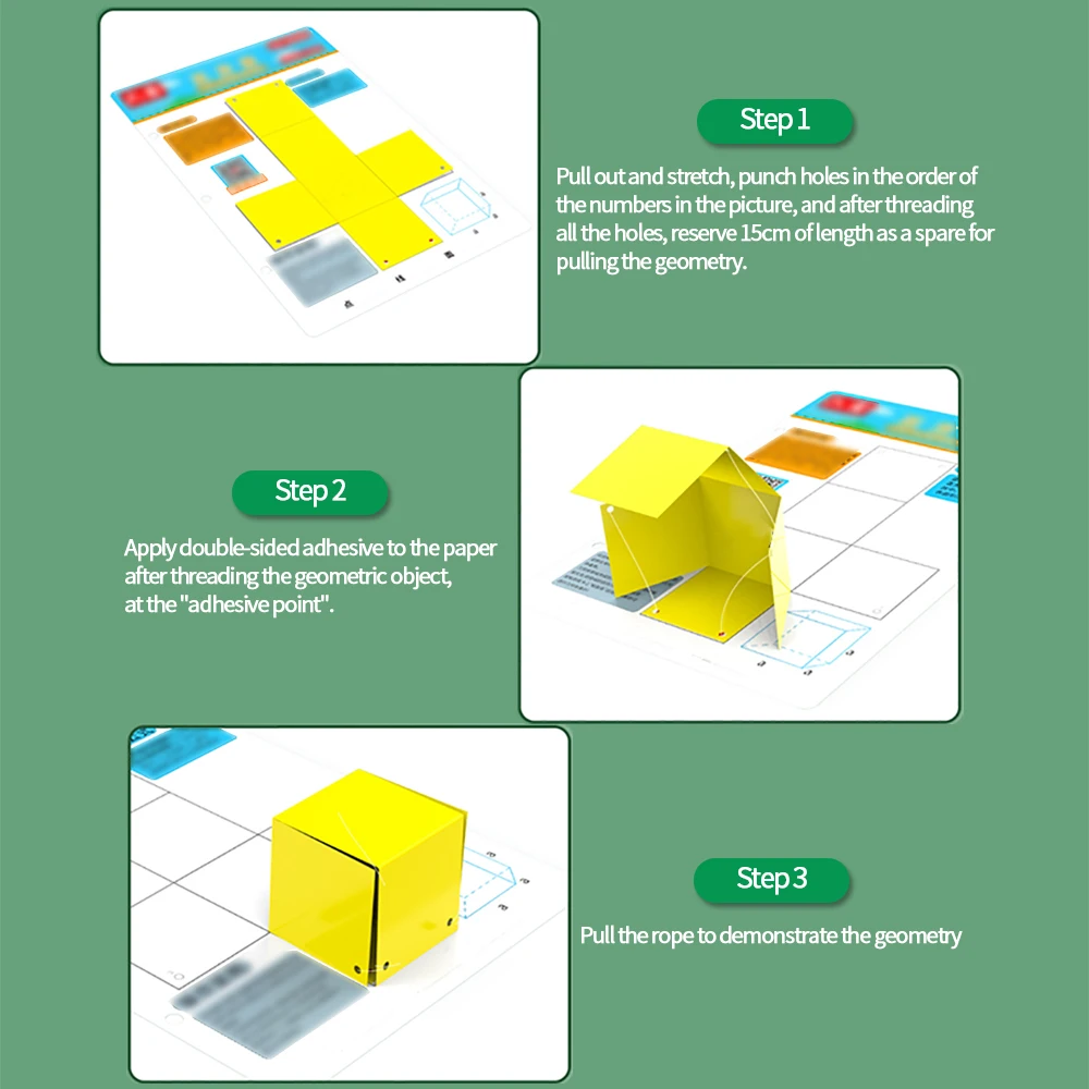 24 قطعة نماذج تحويل الشكل الهندسي مع حبال سحب لتعليم الرياضيات في الفصول الدراسية وأداة المظاهرة البصرية #5