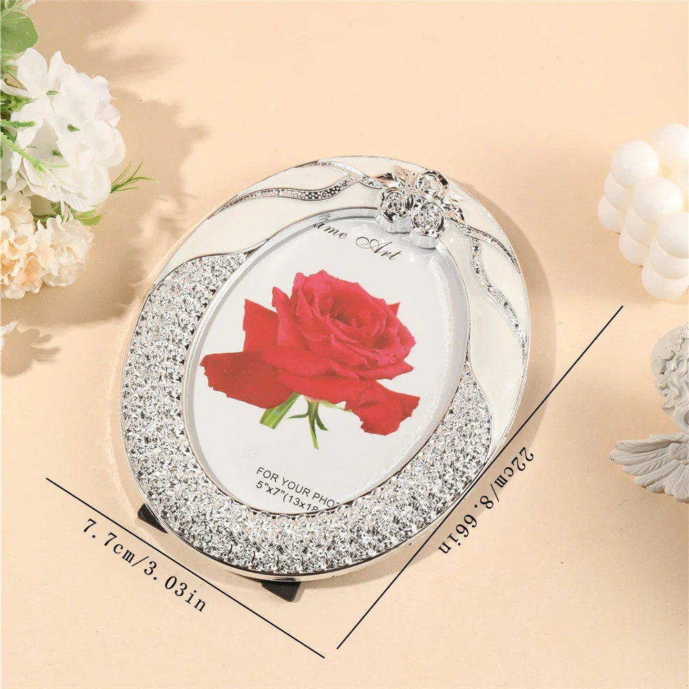 Nordic style 7-inch oval photo frame light luxury creative living room bedside table study table ornaments