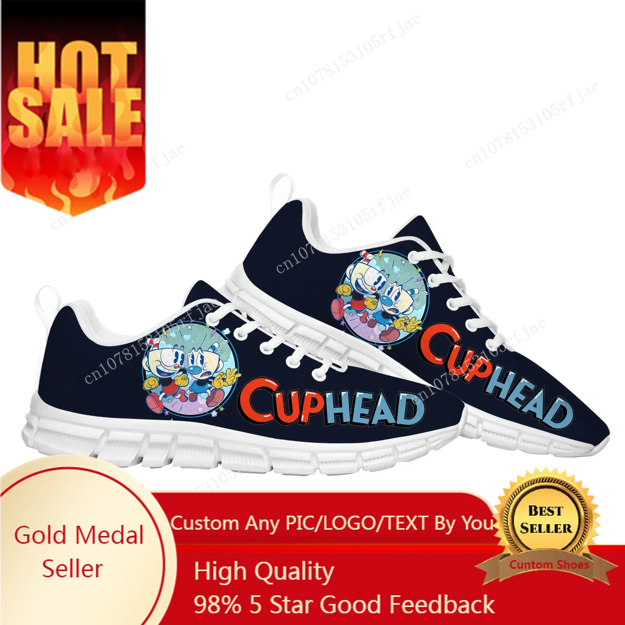 

Hot Cupheads Mugmans Cartoon Game Sports Shoes Mens Womens Teenager Sneaker Tailor Made Couple Built Shoes