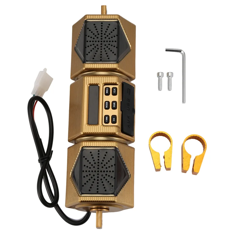 A80X-Motorcycle MP3 Player Handlebar Speaker Bluetooth Music FM Radio Waterproof Adjustable Bracket Bike Audio Stereo 12V