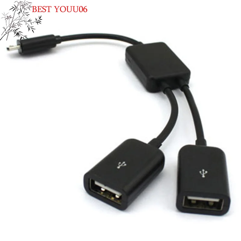 (YOUU06)Micro USB/TypeC To 2OTG Dual Port HUB Cable Y Splitter For Tablet Android Mouse Keyboard Micro-USB Type-C Adapter Conver