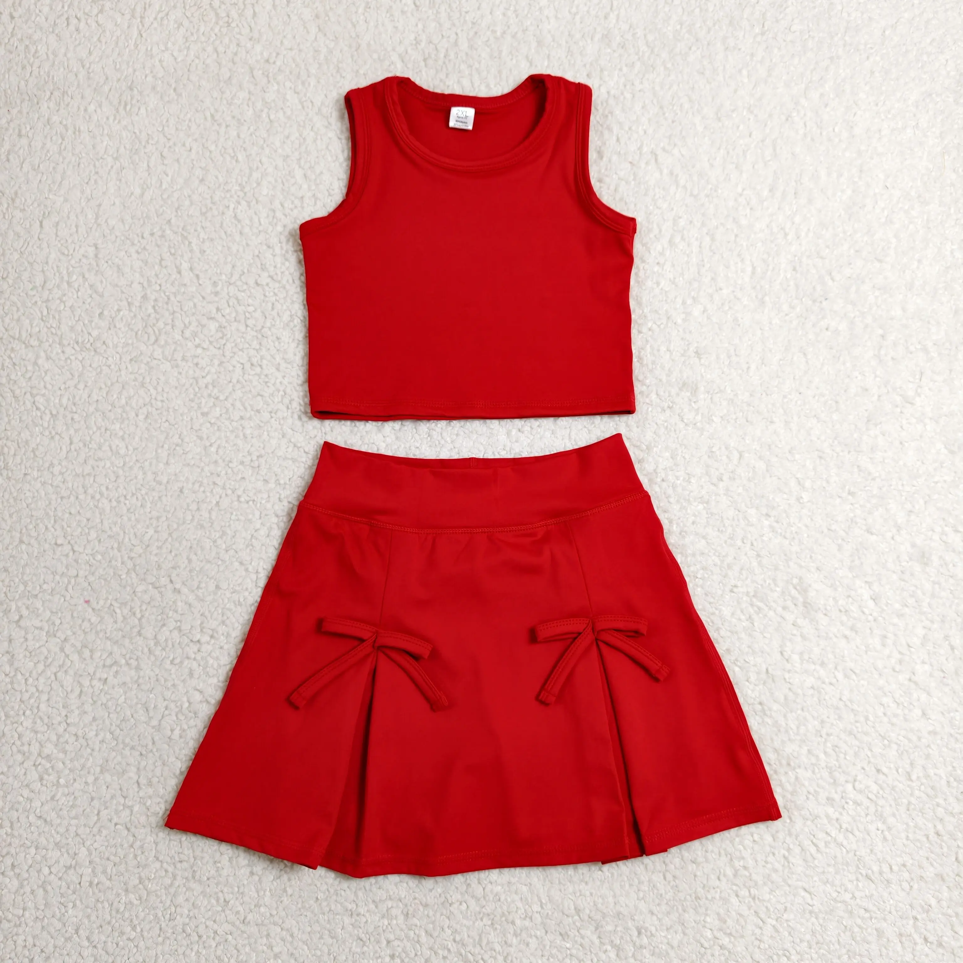Wholesale Baby Girl Yoga Active Stripes Clothing Toddler Shirt Ruffle Skirt Shorts Kid Girls Skort Set Athletic Summer Clothes