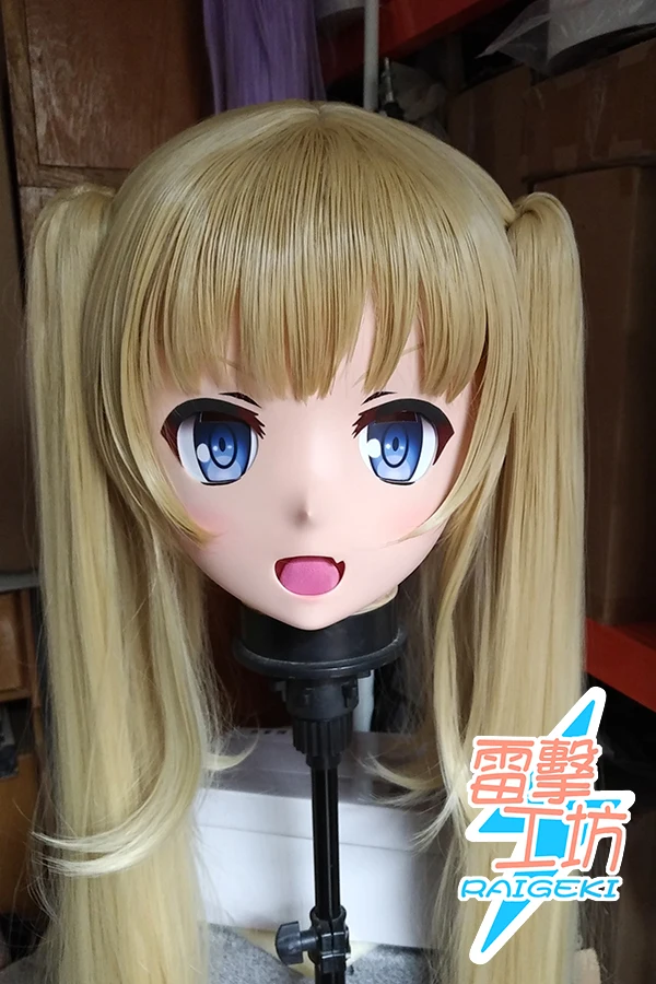 (KM9177) Handmade Female Sweet Girl Resin Crossdress Outfit Cosplay Japanese Animegao Role Play Kigurumi Mask