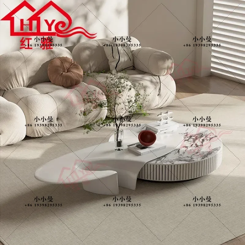 Modern Creative Fiberglass Coffee Table High Strength Scratch Resistant Wear Resistant Simple Light Luxury Large Side Table