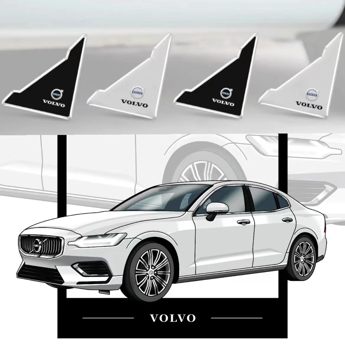 2/4Pcs Car Door Silicone Protection Sticker Anti Collision Scratch For Volvo XC60 S60 V40 V50 V60 S80 S40 C30 AWD C70 S40 S60S80