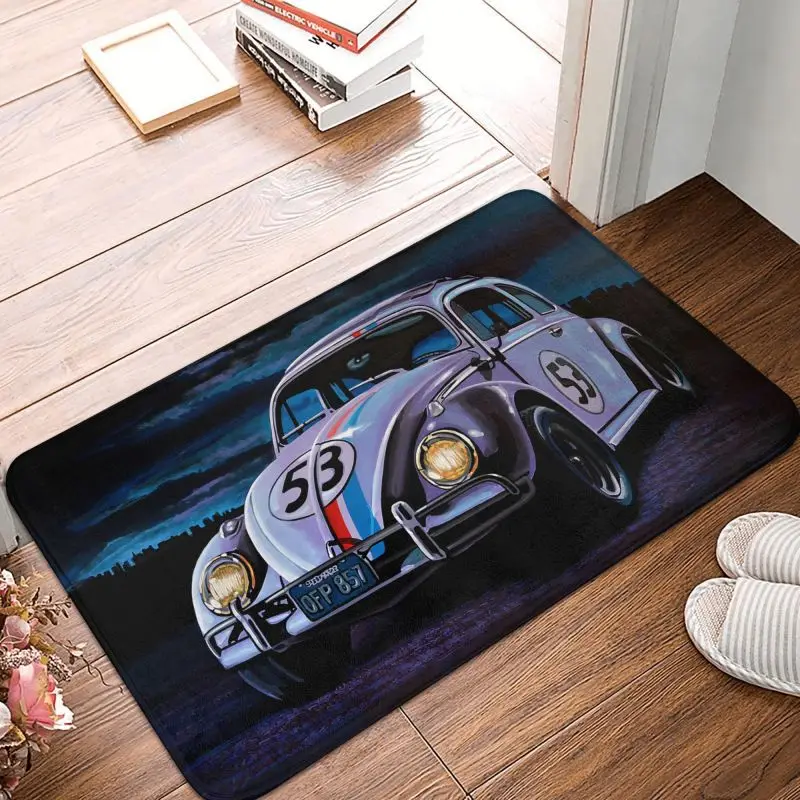 Custom Classic Racing Car Herbie Doormat Non-Slip Kitchen Bathroom Mat Garden Garage Door Floor Entrance Carpet Rug