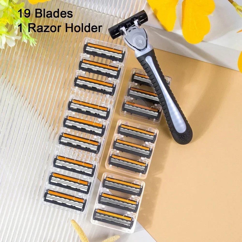 Men And Women Manual Safety Razor Blade 3-Layer Stainless Steel Hair Removal Shaving Blades Replaceable Shaver Head