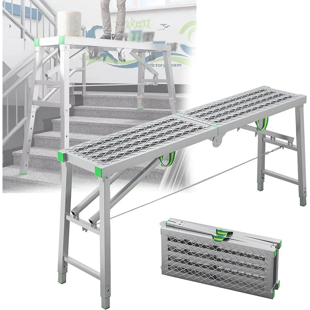 Adjustable 5-Level Multipurpose Scolding Ladder, Work Platform, Stool, and Decorative Bench for Cleaning and Construction