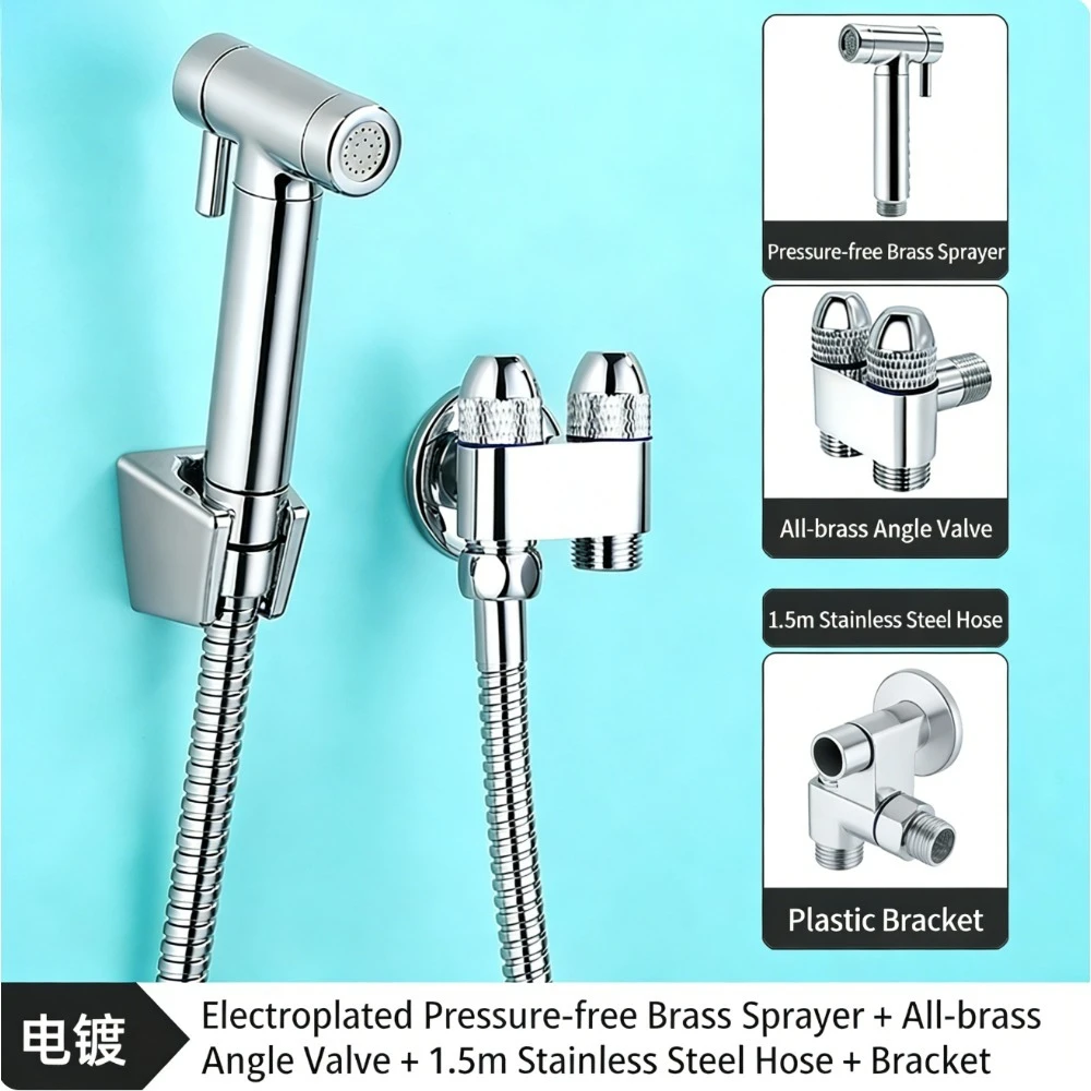 

All-copper press-free toilet spray gun, adjustable water volume, toilet flushing significant other female washer nozzle