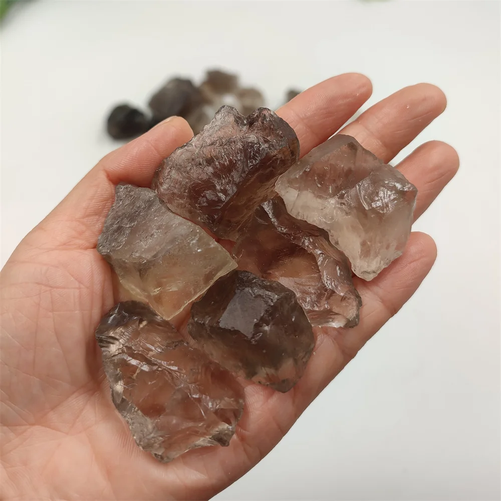 Wholesale natural smoked quartz stone blank smoked quartz stone  crystal original healing home decor energy stone