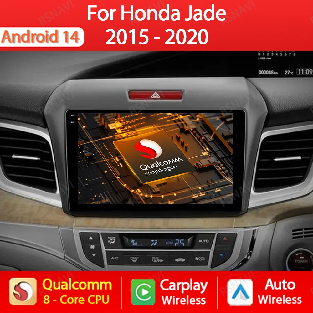 

Android 14 Car Radio For Honda Jade 2015 - 2020 Wireless Carplay Auto Multimedia Video Player NAVI GPS 4G WIFI AI Voice QLED DSP