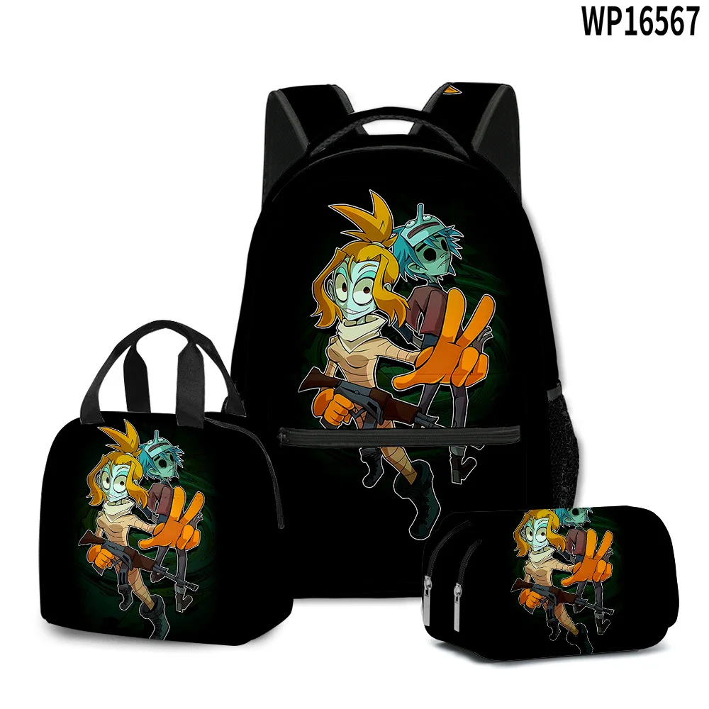 Trendy Funny The Gaslight District 3D Print 3pcs/Set Student School Bags Laptop Daypack Backpack portable Lunch bag Pencil Case
