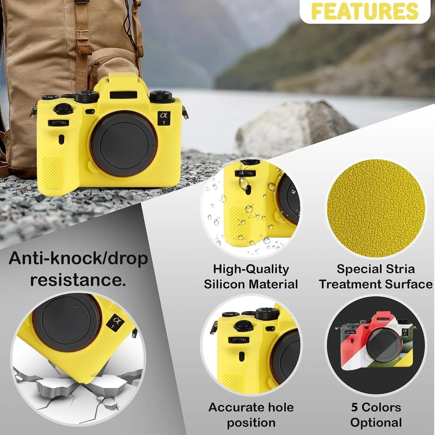For Sony A1 Camera Soft Silicone Skin Cover micro-single camera Case anti-drop silicone protective cover