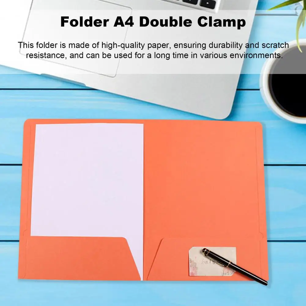 High-quality Paper File Folder Color-coded A4 Double File Folder with Business Card Slot for Paperwork Organization Visual