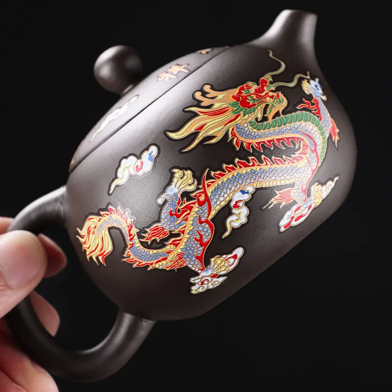 

Heat changes color Zi Sha Pot Household Chinese Dragon and Phoenix Tea Pot and Tea Set upon Tea Infuser