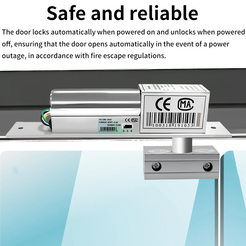 Concealed Electric Bolt Lock DC12V for Glass Doors,5-Wire with Low-Temperature Delay Signal Feedback Secure Entry Lock