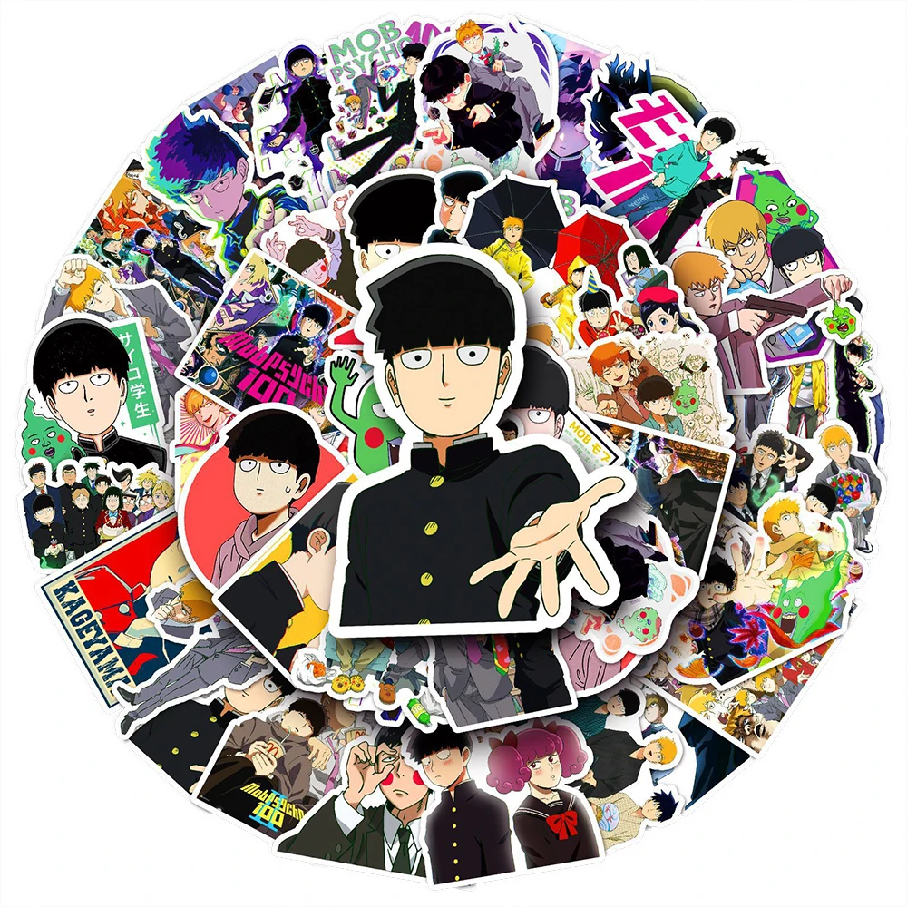 10/30/50pcs Mob Psycho 100 Cartoon Stickers Japanese Anime Graffiti Decals DIY Laptop Water Bottle Phone Cool Manga Sticker Pack