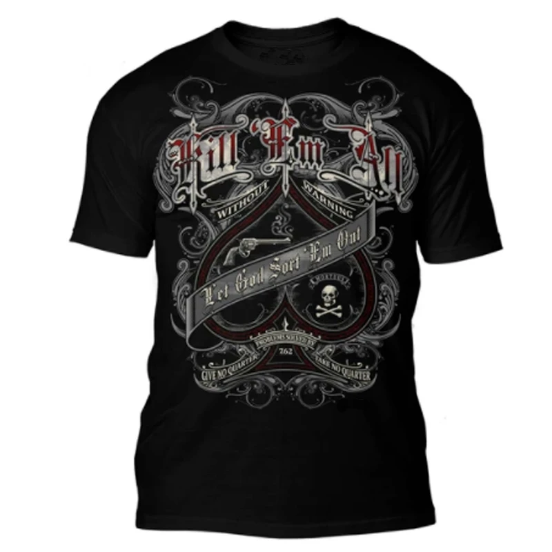 

Kill Em All. Military Theme Tattoo Printed Premium T-Shirt. Cotton Short Sleeve O-Neck Mens T Shirt New S-3XL