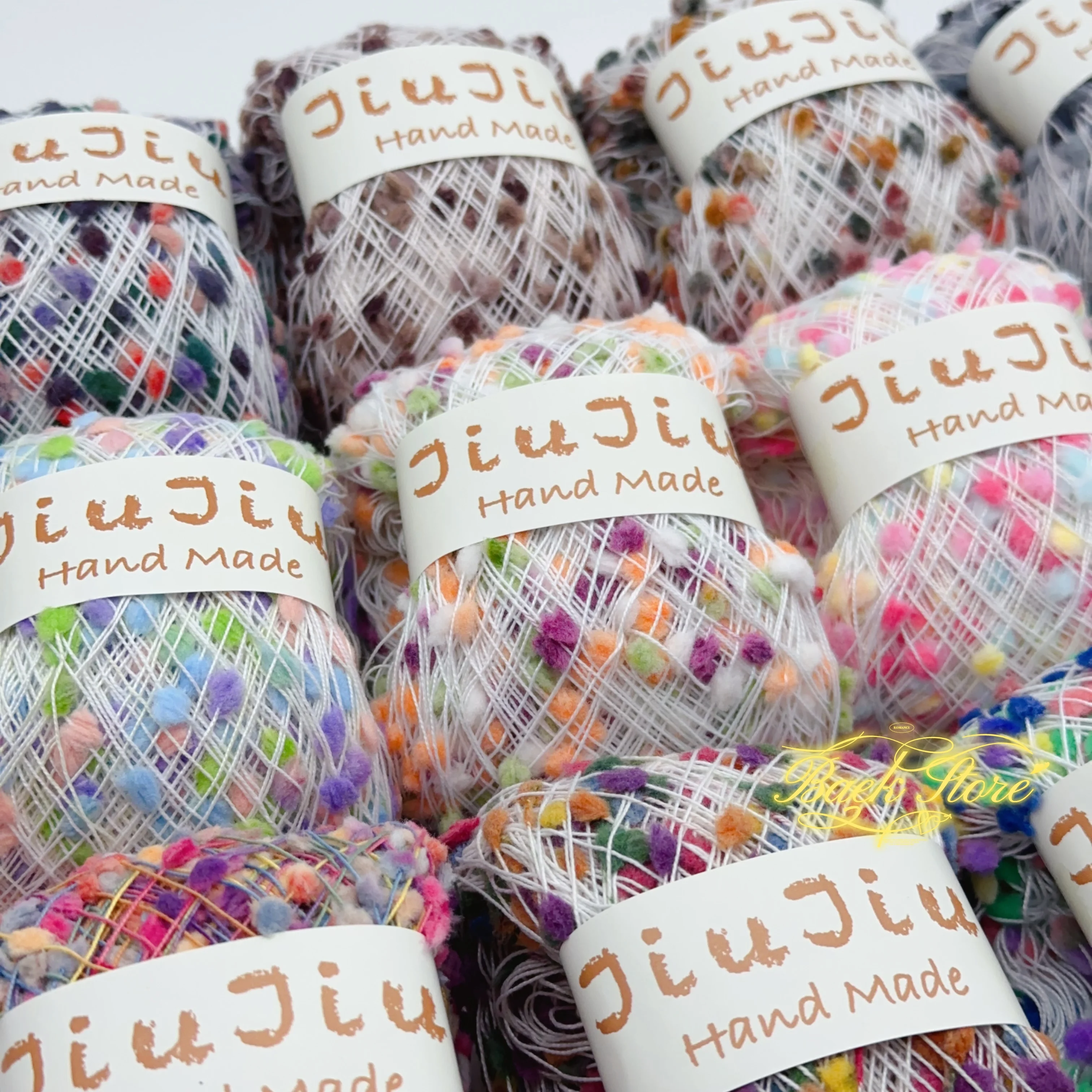 50g/bola arco-íris feijão de açúcar tricô fio artesanal tecido linha mista diy sacos de crochê camisola chapéu cachecol luvas fio de tricô