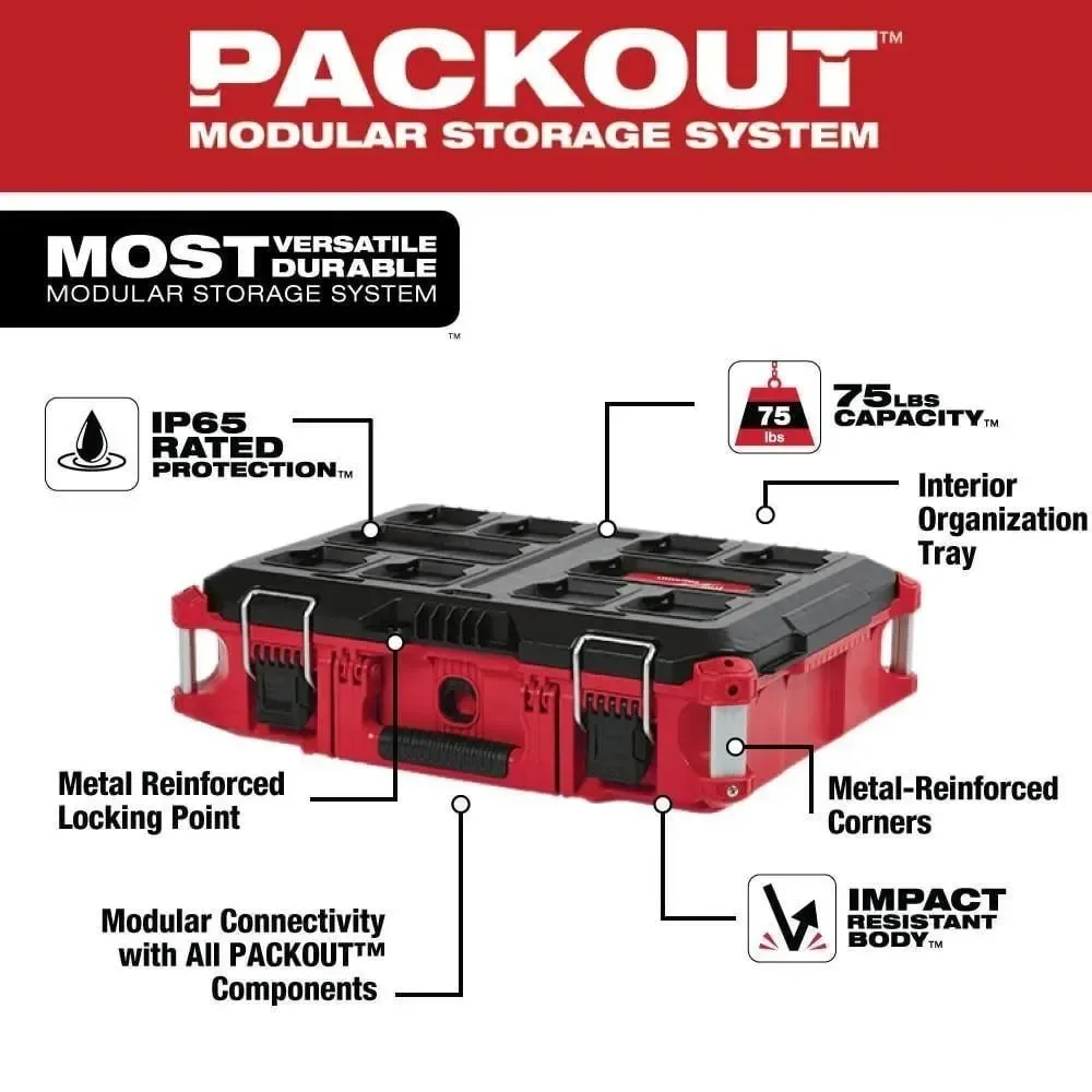 Milwaukee Packout Imported Toolbox Industrial Multi-functional Hardware Home Storage Box - 48-22-8424