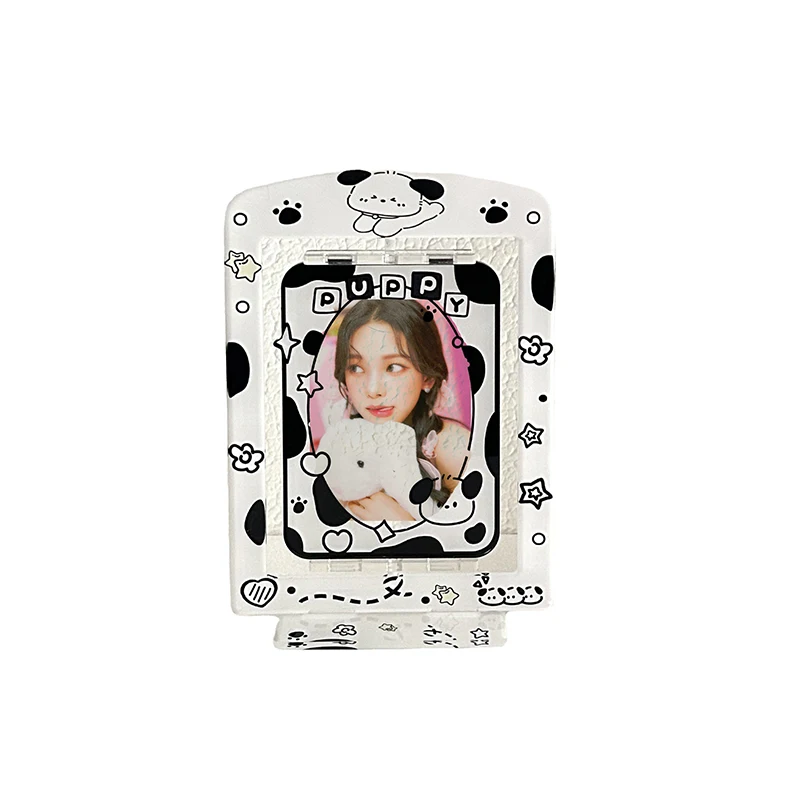 Rotatable 3 Inch Photo Frame Acrylic Cute Card Display Stand Desktop Decor Photocard Holder Idol Photo Card Sleeves Stationery