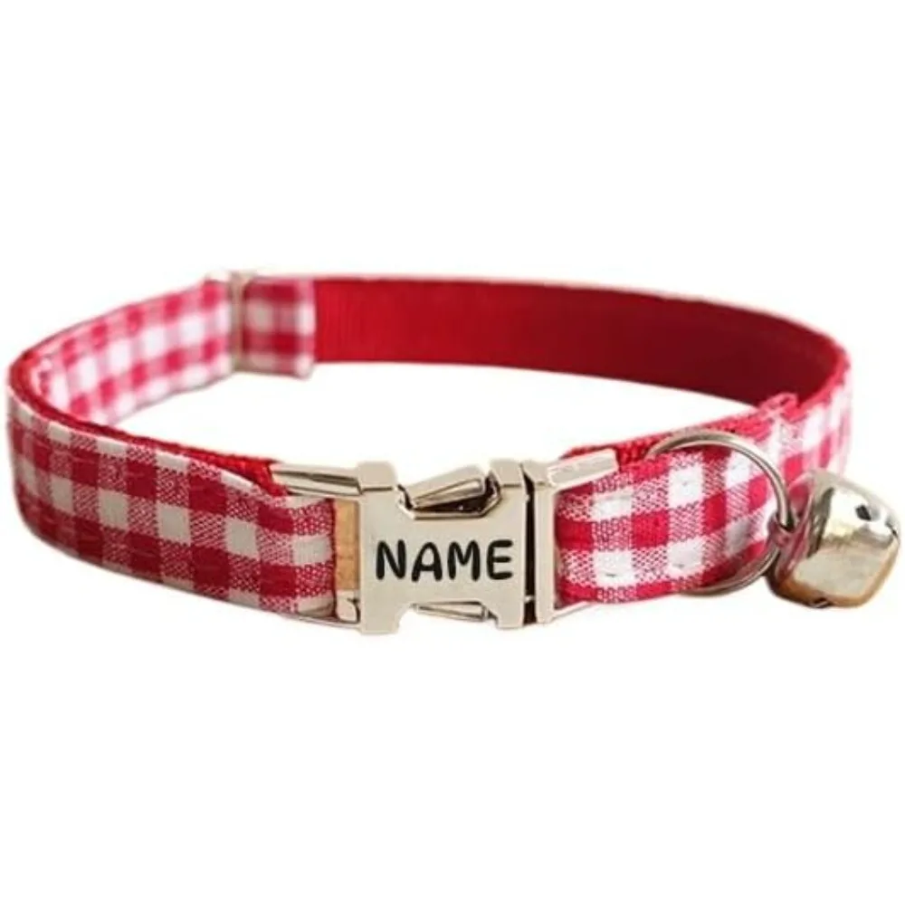

Custom Dog Collar with Name Metal Buckle Personalized Cat Collar with Name ID Durable Quick Release Pet Collar for All Dog