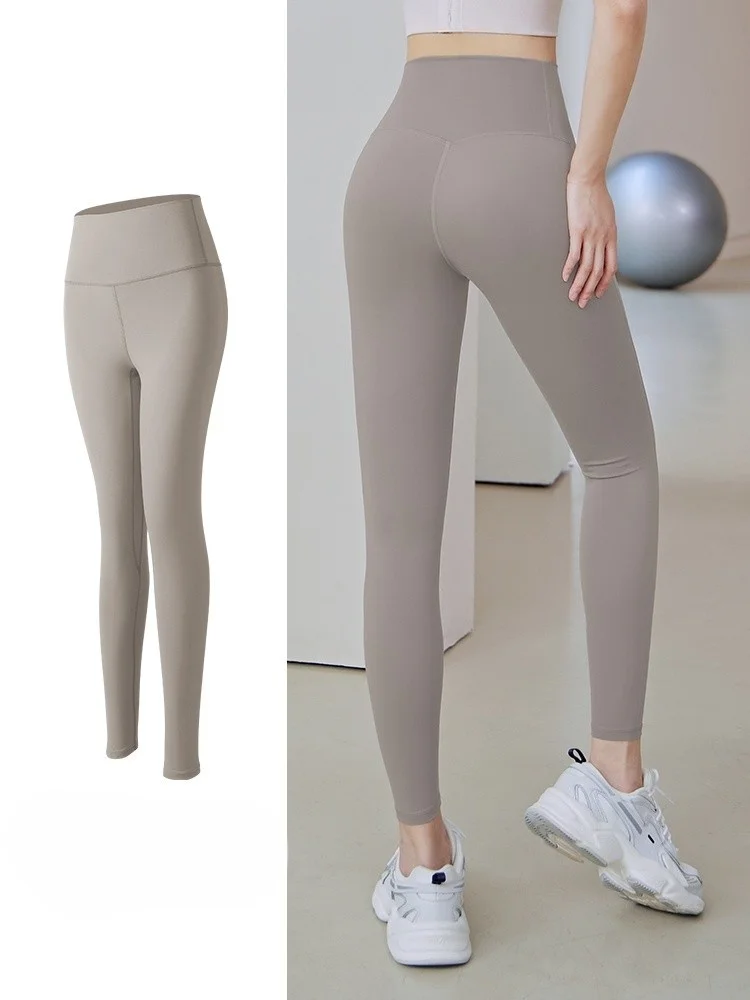 Yoga Pants Loose Woman Women Shape Outer Side Cut Anti Slip Bodybuilding Three Quarter Mid Calf Charcoal Fluff Lace Up Polar Ins