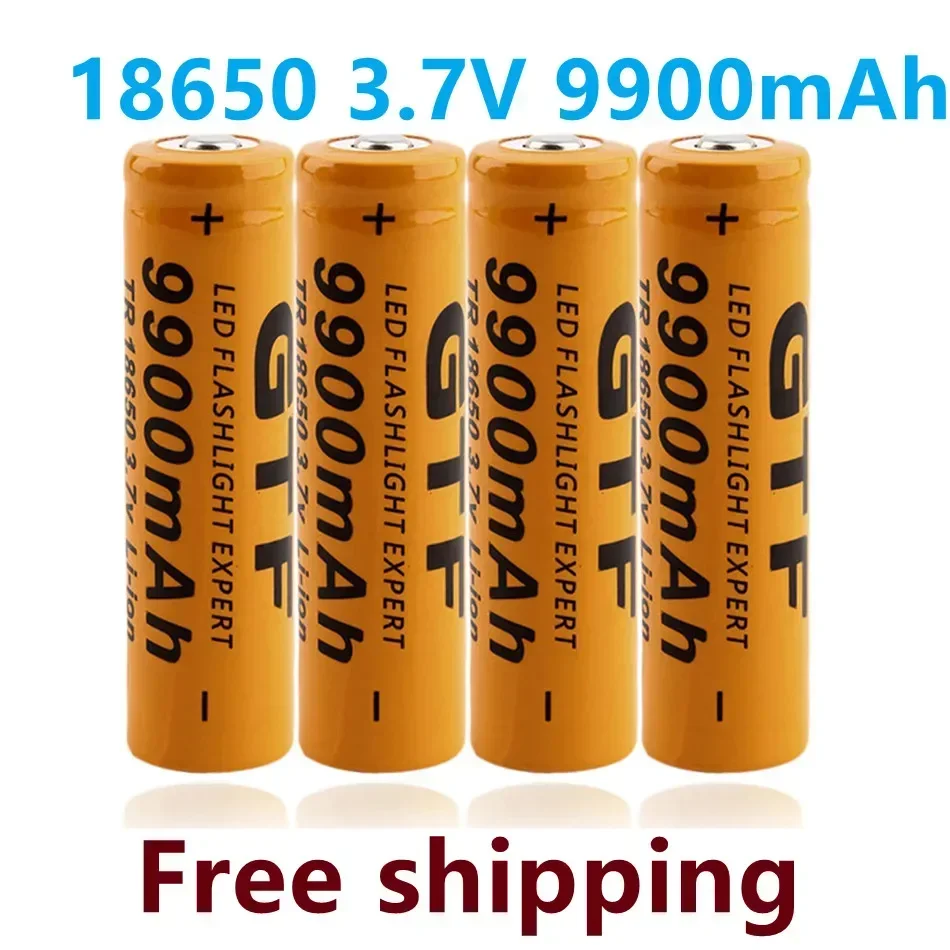18650 Battery High Quality 9900mAh 3.7V 18650 Li-ion batteries Rechargeable Battery For Flashlight Torch + Free shipping 18650