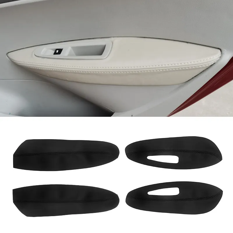 

4 шт., подлокотник для внутренней двери автомобиля, кожаный чехол из микрофибры для Peugeot 308 2009 2010 2011 2012 2013 2014, аксессуары, отделка