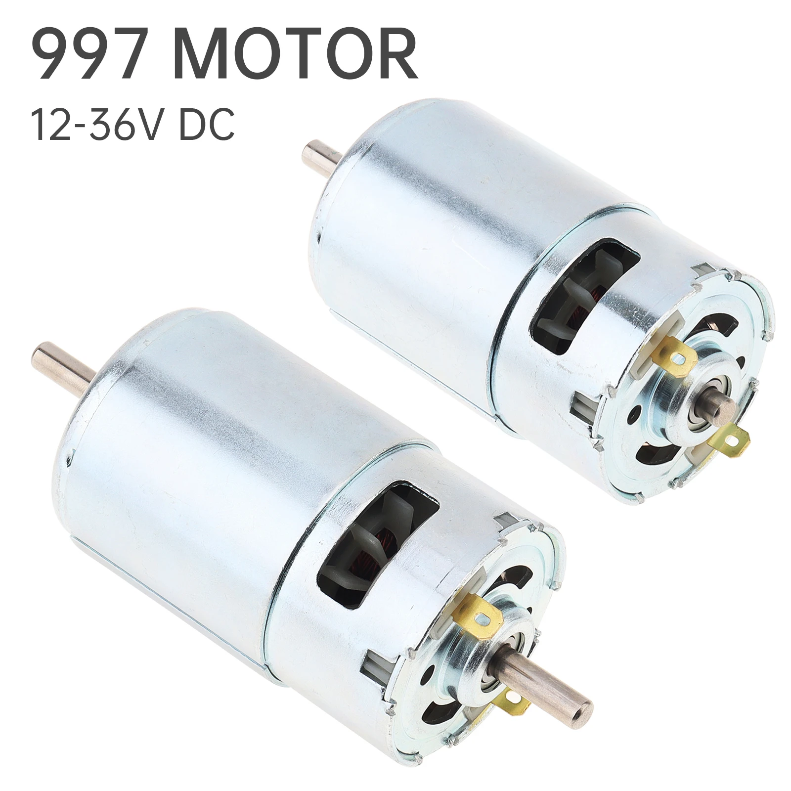 997 Gleichstrommotor, 2–36 V, 18.000 U/min, großes Drehmoment, Mikromotor für Heimwerker-Elektrowerkzeuge/DIY-Spielzeug/Verarbeitungsdrehmaschine mit Doppelkugellager
