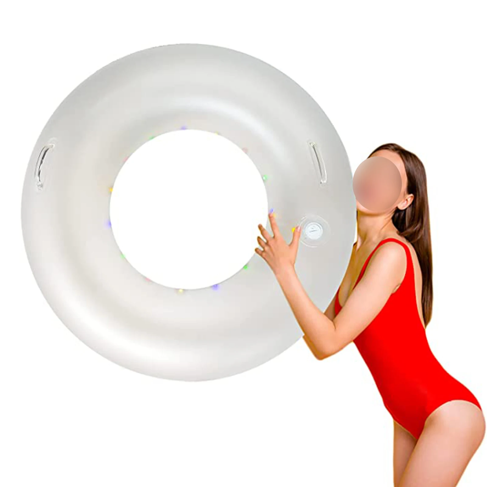 Shiny Swimming Ring Life Buoy Anti-Rollover Swimming Pool Float Ring for Outdoor Activity Pool Party B2Cshop