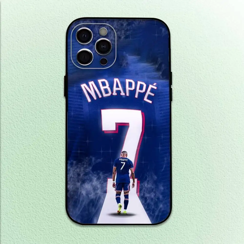 Custodia per telefono Football K-Kylian M-Mbappé 9 per iPhone17,16,15,14,13,12,11 Plus,Pro Max Cover morbida nera