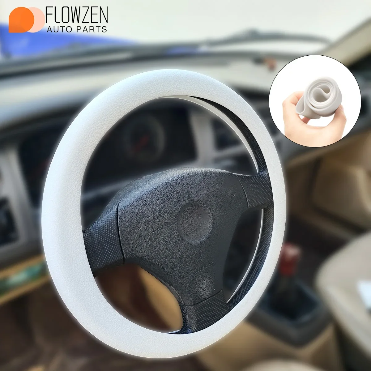 พวงมาลัยรถยนต์ซิลิก้าเจลยืดหยุ่นหลากสีสำหรับผู้ชายและผู้หญิงใหม่ภายในรถยนต์ทั่วไป