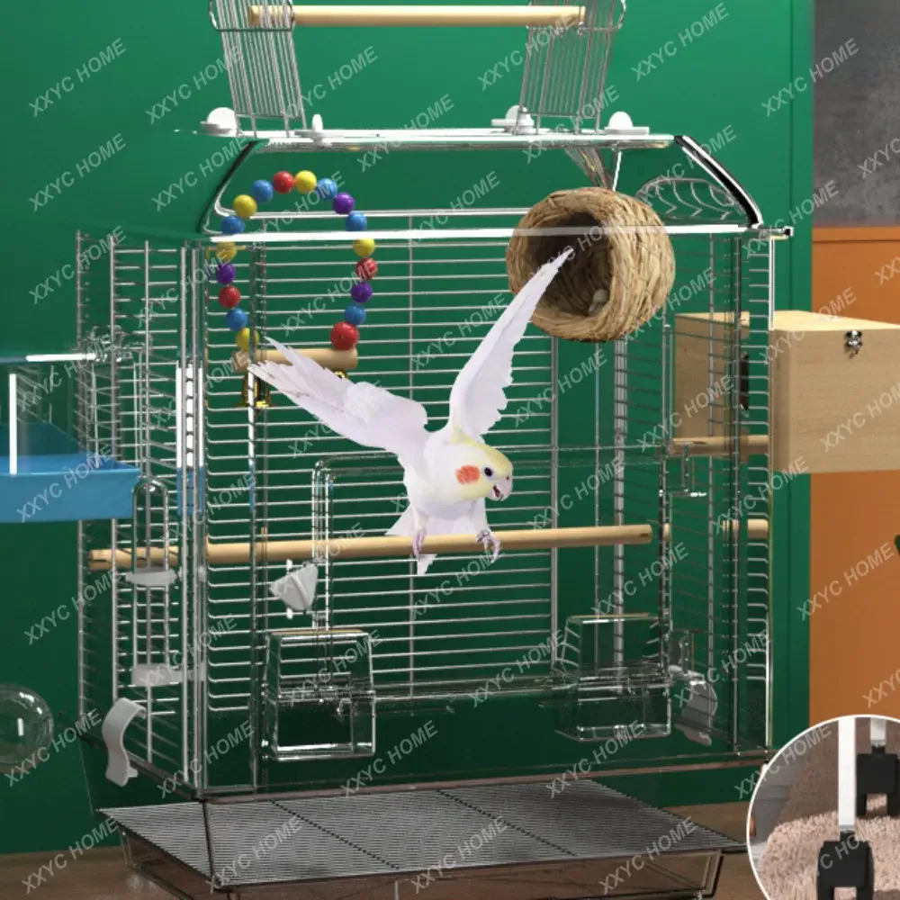 Bird Cage Weft Threads Panoramic Transparent Cage White Eye Thrush High-End Xuanfeng Parrot Special Viewing Cage