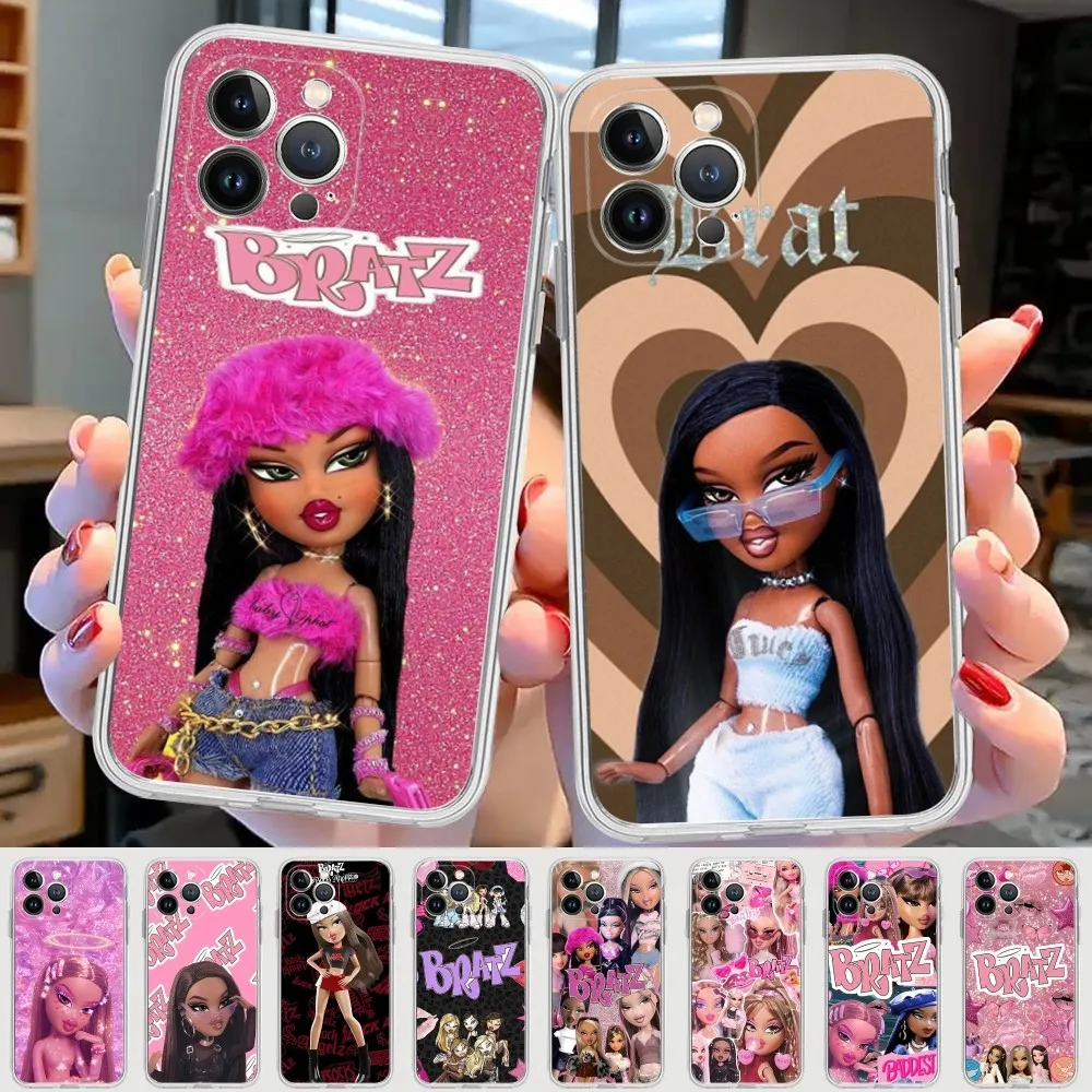 Lovely Cartoon Fashion Bratz Doll Phone Case For IPhone 15 8 7 6 6S Plus X SE 2020 XR XS 14 11 12 13 Mini Pro Max Mobile Case