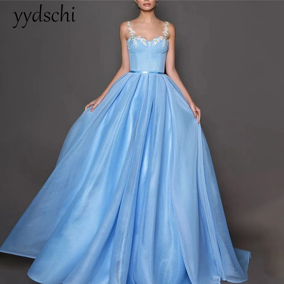 

Customized Party Dresses Sexy Prom Illusion Beauty Elegant Simple 2025 Blue Evening Backless Tulle Pearls Dresses for Women