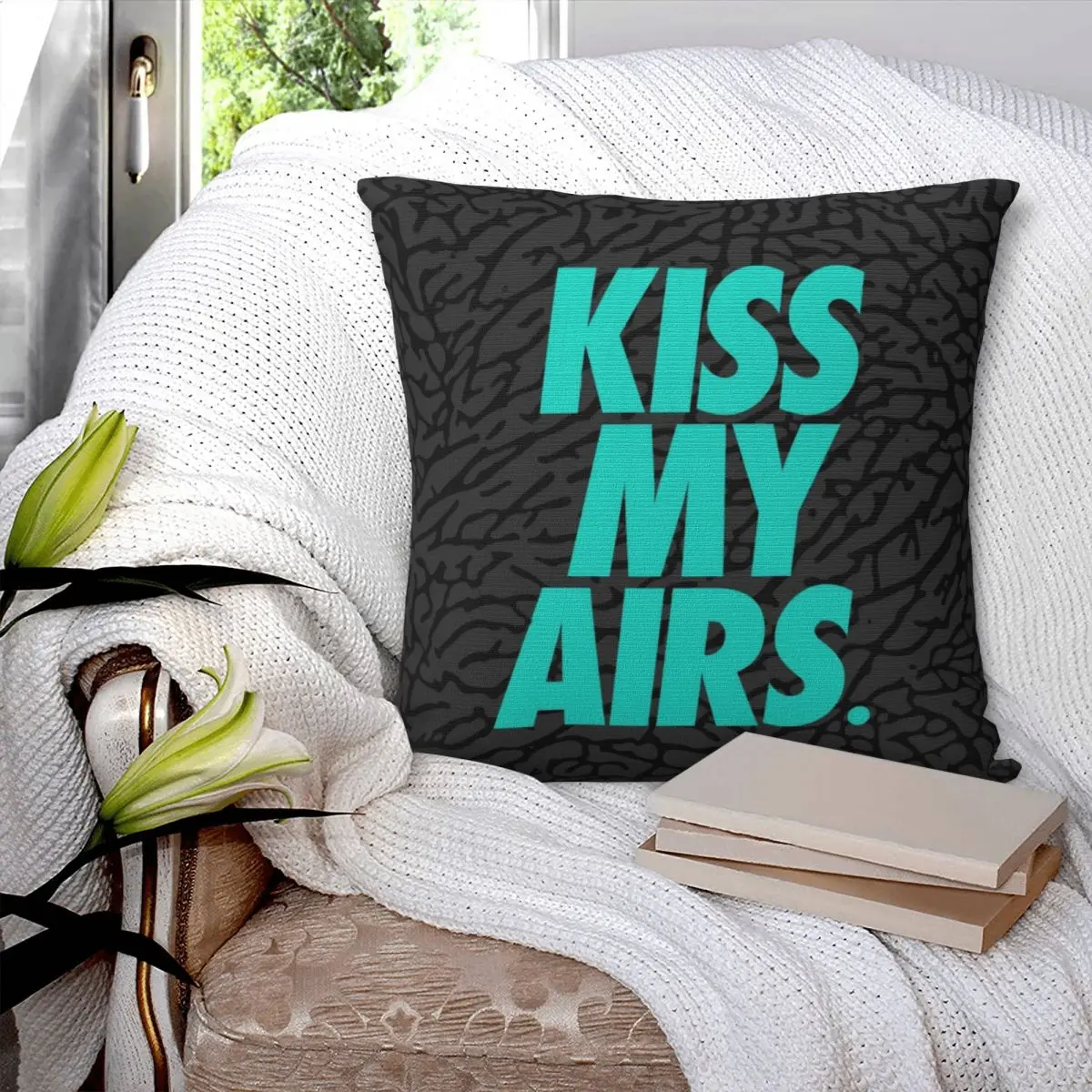 Kiss My Airs X Atmos Square Pillowcase Pillow Cover Polyester Cushion Decor Comfort Throw Pillow for Home Sofa