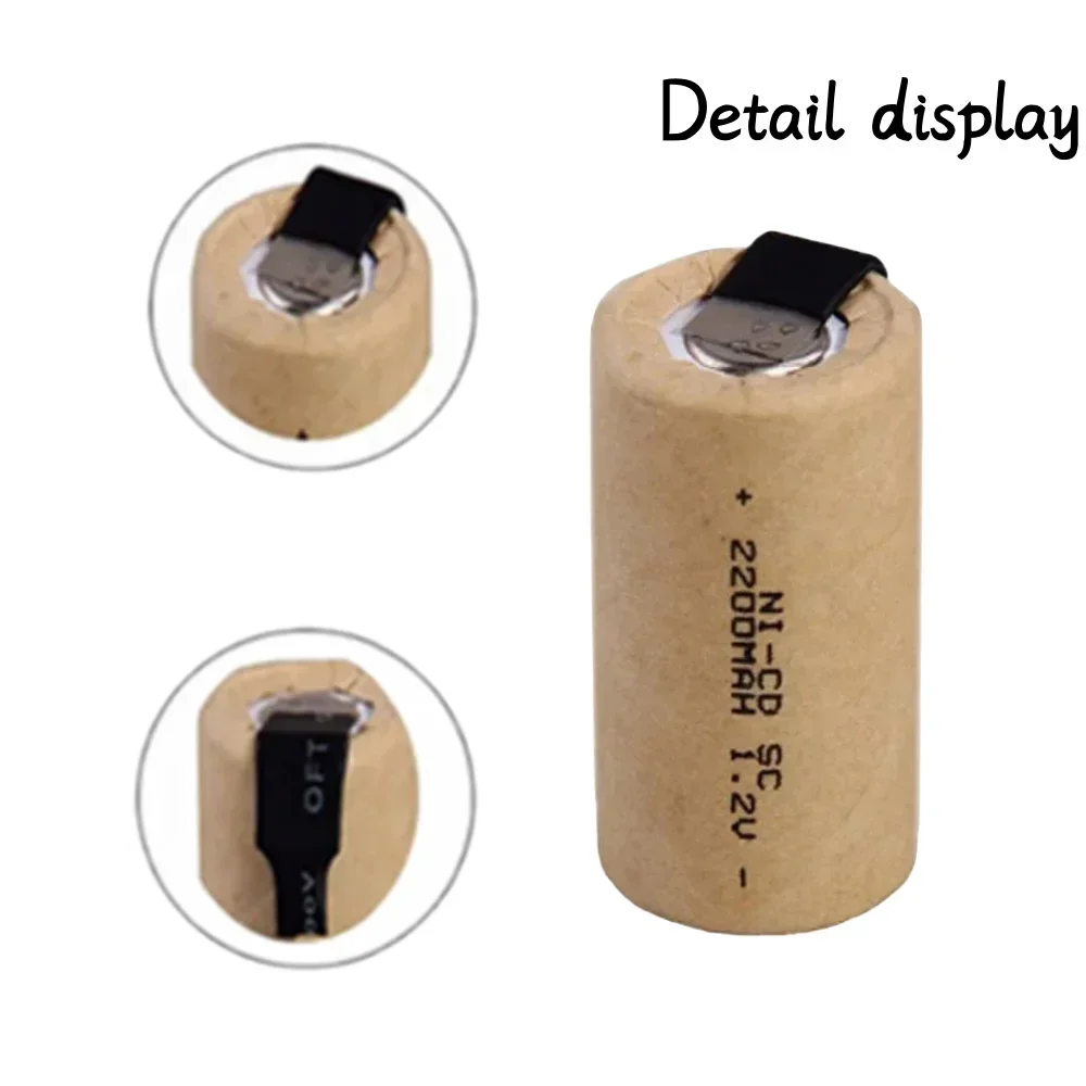 2-50 Pcs New SC 1.2V 2200mah Sub C NI-CD Rechargeable Battery with Welding Tab Suitable for Electric Drill Screwdriver Battery