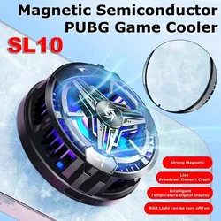 SL10 Mobile Phone Semiconductor Radiator Magnetic/ Back-Clip 2 in 1 Cooling Fan with RGB Light for IOS Android PUBG Game Cooler