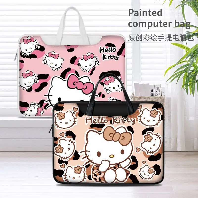 

Новинка ПУ Sanrio аниме мультфильм Hello Kit сумка для ноутбука водонепроницаемый Hangable чемодан подходит для ноутбука 12 13,3 14 15,6 16 дюймов подарок