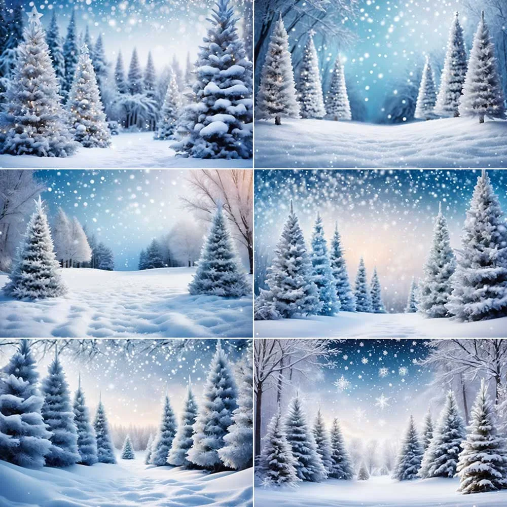 

MOON.QG Christmas Tree Snow Sceney Photography Backdrops Children New Year Photozone Backgrounds Photo Studio Shooting Props